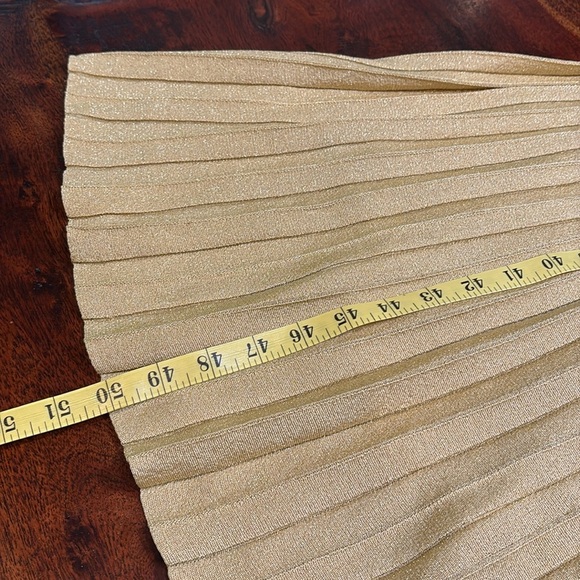 Ralph Lauren Collection Lurex Knit Pleated Midi Dress Metallic Gold Medium - Picture 15 of 15